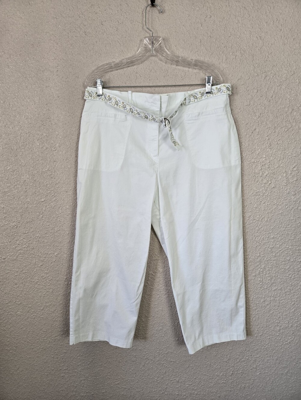 White Stag White Stretch Capri Pants Plus Size 18W New #2B3985